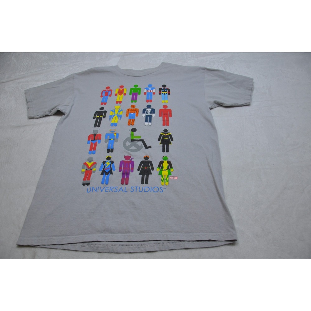Universal Studios Marvel Shirt Mens Medium Gray‎ Superhero Avengers Comic Tee